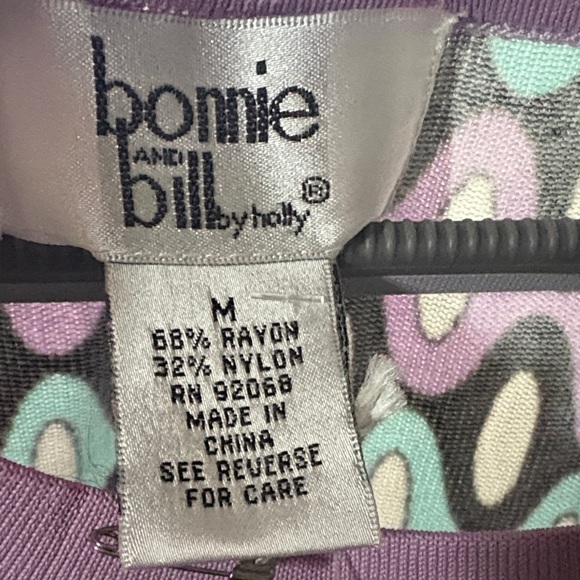 Purple and Black Patterned Women's Top - Picture 5 of 5